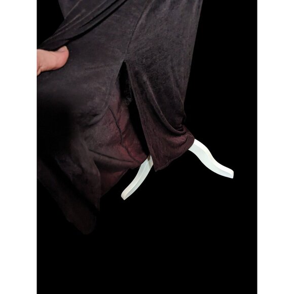 Vintage Studio C Corporate Goth Vampire Black Shimmer Maxi Skirt - Picture 3 of 7